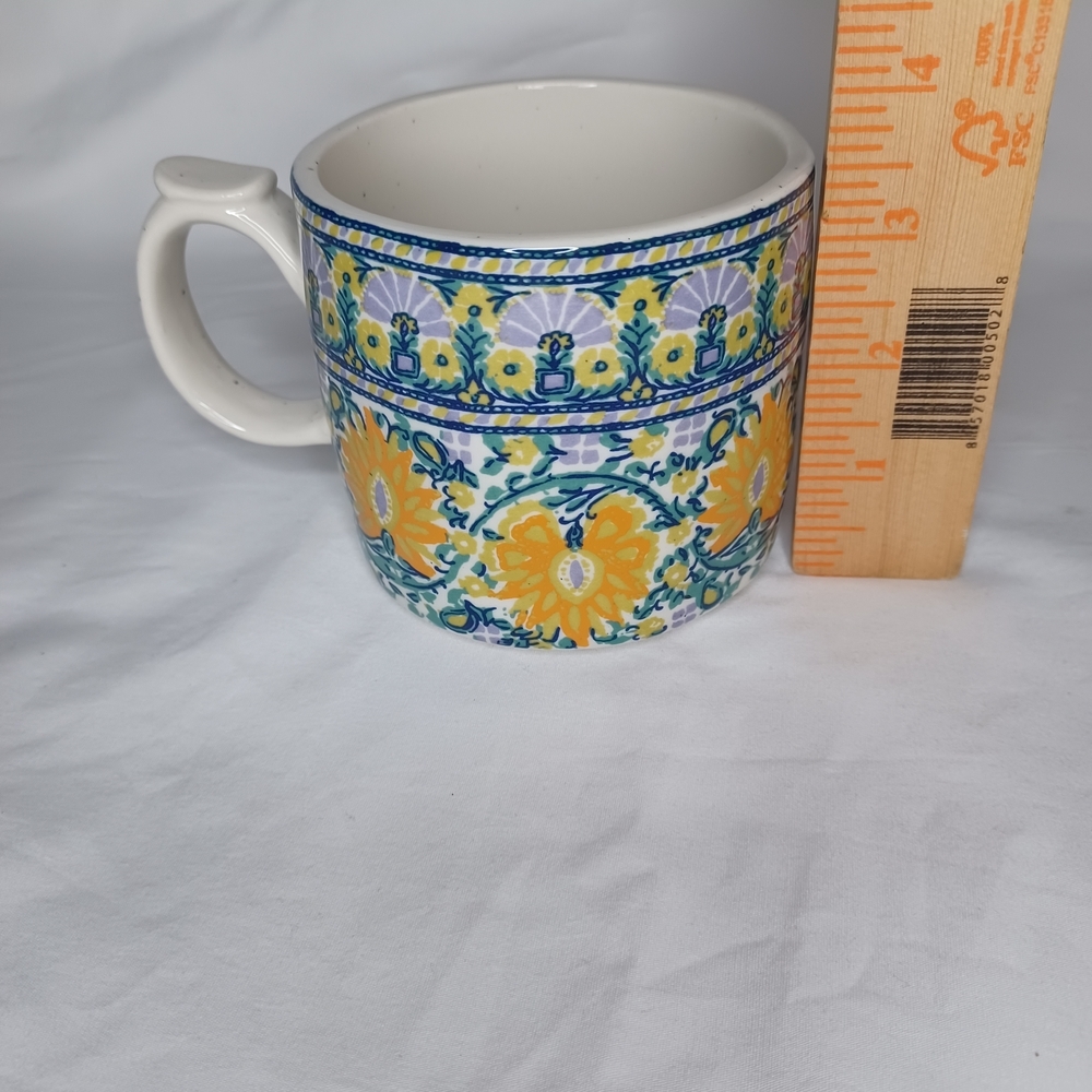 Anthropologie Blue Monogram Mug With Floral Design - Picture 5 of 6